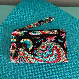 Vera Bradley Parisian Paisley Wristlet Wallet NWOT Front Zipper Pocket